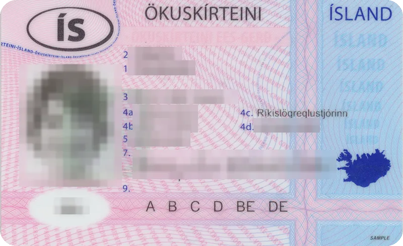Carnet de Islandia con los datos tapados