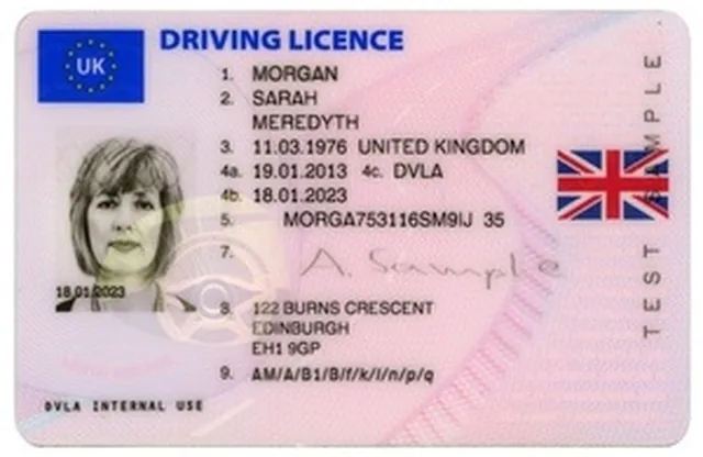 Carnet de Reino Unido con los datos tapados