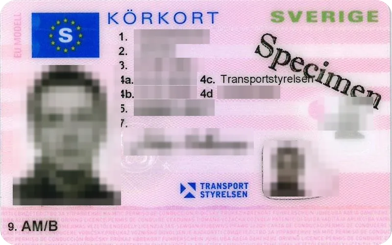 Carnet de Suecia con los datos tapados