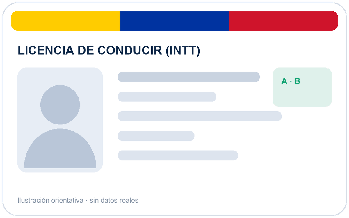 Modelo de carnet de Venezuela, anonimizado